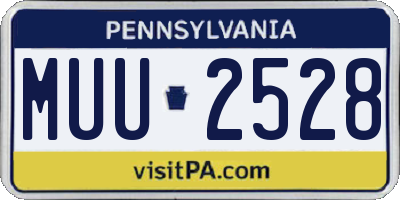 PA license plate MUU2528