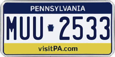 PA license plate MUU2533