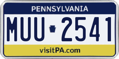 PA license plate MUU2541