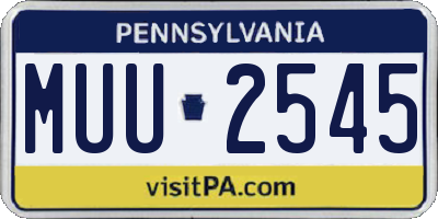 PA license plate MUU2545