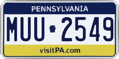 PA license plate MUU2549