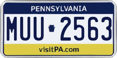 PA license plate MUU2563