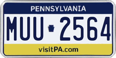 PA license plate MUU2564