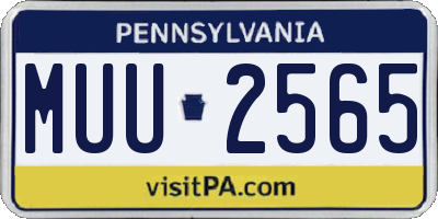 PA license plate MUU2565