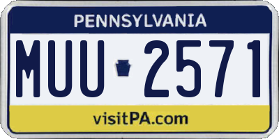 PA license plate MUU2571