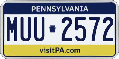 PA license plate MUU2572