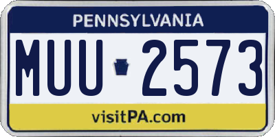 PA license plate MUU2573