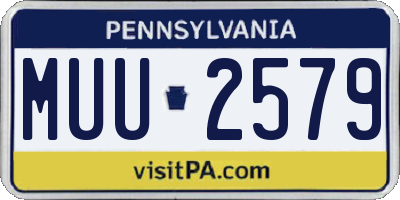 PA license plate MUU2579