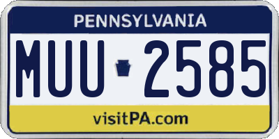PA license plate MUU2585