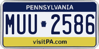 PA license plate MUU2586