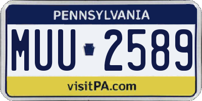 PA license plate MUU2589