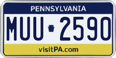 PA license plate MUU2590
