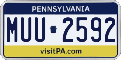 PA license plate MUU2592
