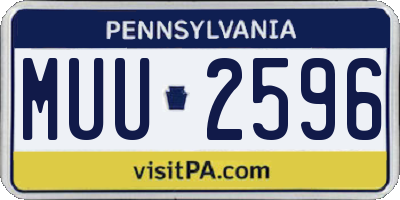 PA license plate MUU2596