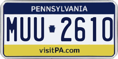 PA license plate MUU2610
