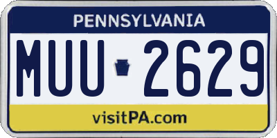 PA license plate MUU2629