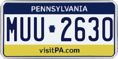 PA license plate MUU2630