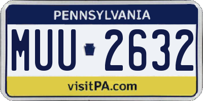 PA license plate MUU2632