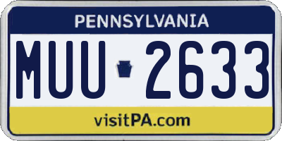PA license plate MUU2633