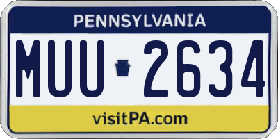 PA license plate MUU2634