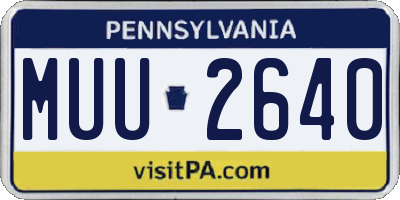PA license plate MUU2640