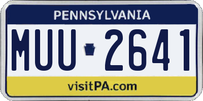 PA license plate MUU2641