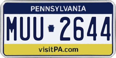 PA license plate MUU2644