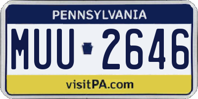 PA license plate MUU2646