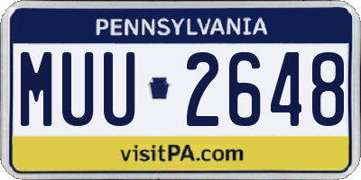 PA license plate MUU2648