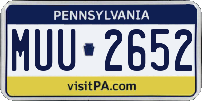 PA license plate MUU2652