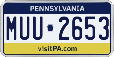PA license plate MUU2653