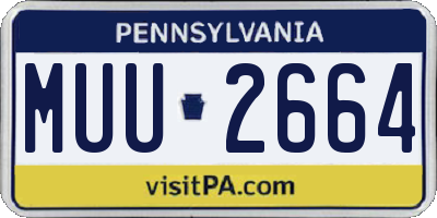 PA license plate MUU2664