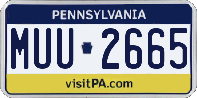 PA license plate MUU2665