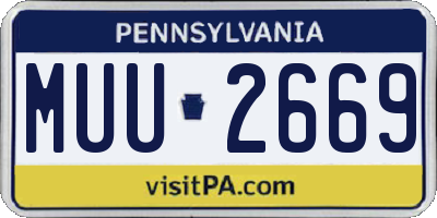 PA license plate MUU2669