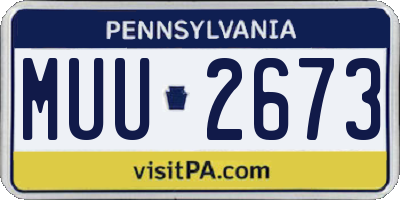 PA license plate MUU2673