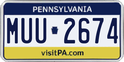 PA license plate MUU2674