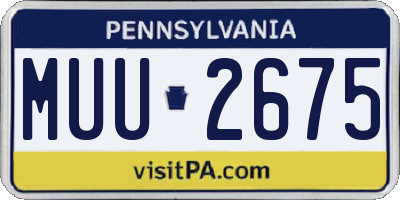 PA license plate MUU2675