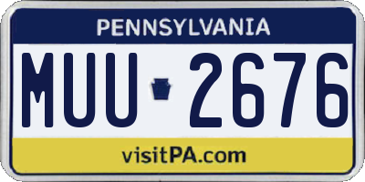 PA license plate MUU2676