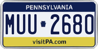 PA license plate MUU2680