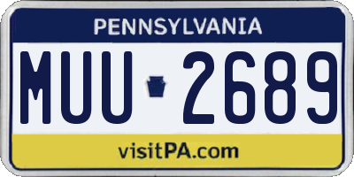 PA license plate MUU2689