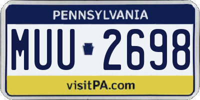 PA license plate MUU2698