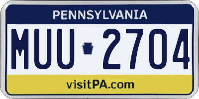 PA license plate MUU2704