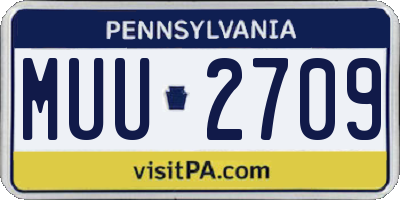 PA license plate MUU2709