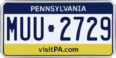 PA license plate MUU2729