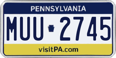 PA license plate MUU2745
