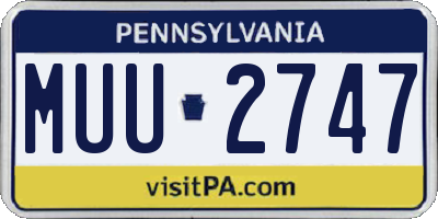 PA license plate MUU2747