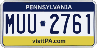 PA license plate MUU2761