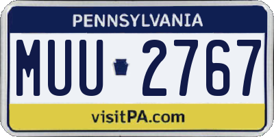 PA license plate MUU2767