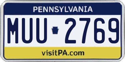 PA license plate MUU2769