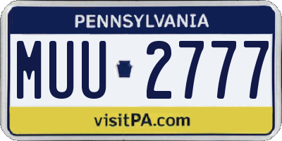PA license plate MUU2777